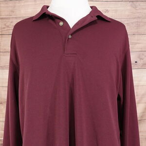 GRAND SLAM PERFORMANCE AIR FLOW BURGUNDY LONG SLEEVE GOLF POLO MENS SZ XL